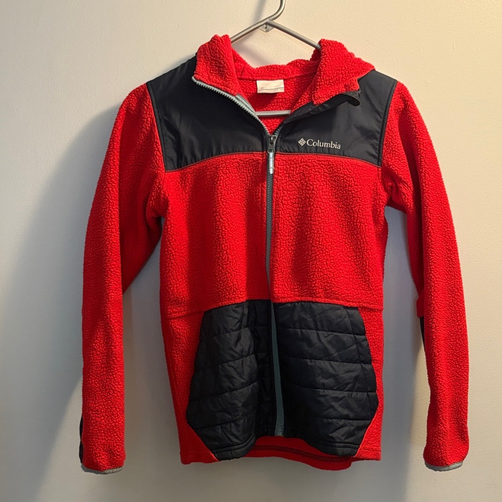 Columbia Kids Red and Black Fleece Jacket
